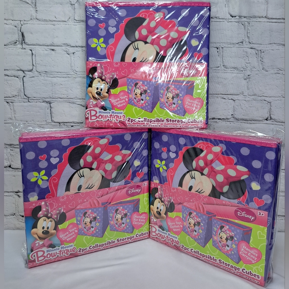 'DISNEY' STORAGE CUBE UNIT MINNIE MOUSE "BOWTIQUE" FOLDING 6-PIECE SET